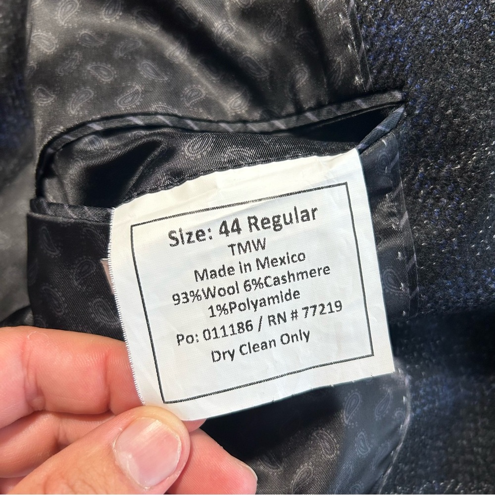 Joseph Abboud Men’s Checkered Wool/Cashmere 44R - Picture 12 of 12